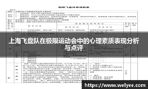 上海飞盘队在极限运动会中的心理素质表现分析与点评